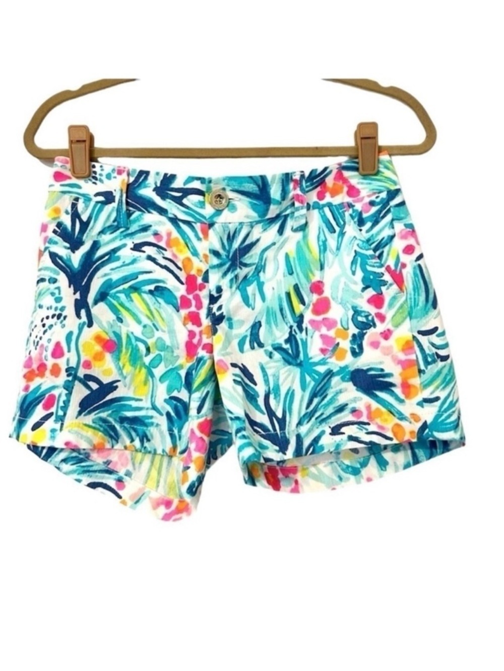 Lilly Pulitzer Serene Blue Tippy Top Tropical Print Callahan Shorts 2